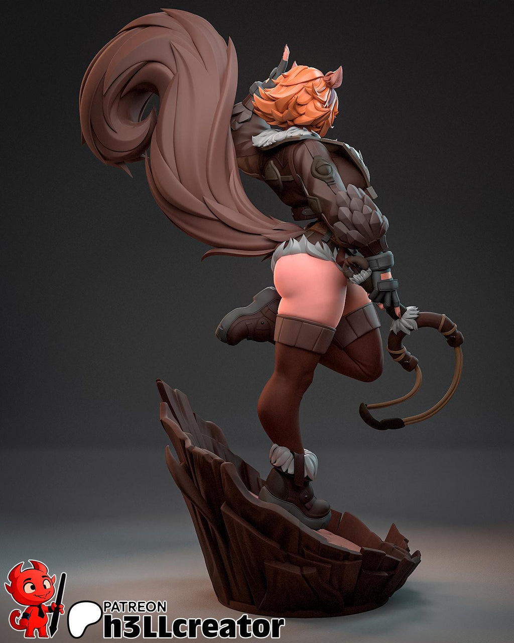 Squirrel Girl Statue, Resin Figure, Hand Painted, 18 cm (7.1 in)