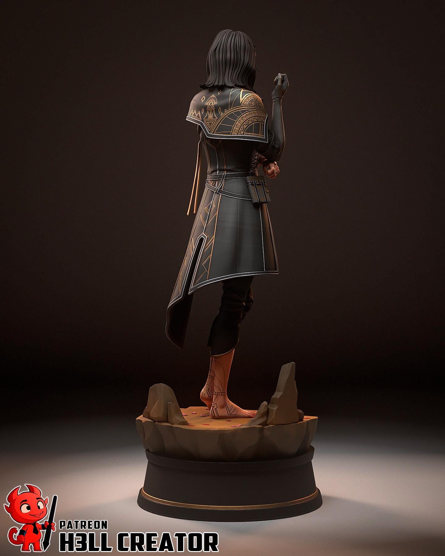 Lune Resin Statue, Hand Painted Collectible Figure, 182 mm (7.2 in)