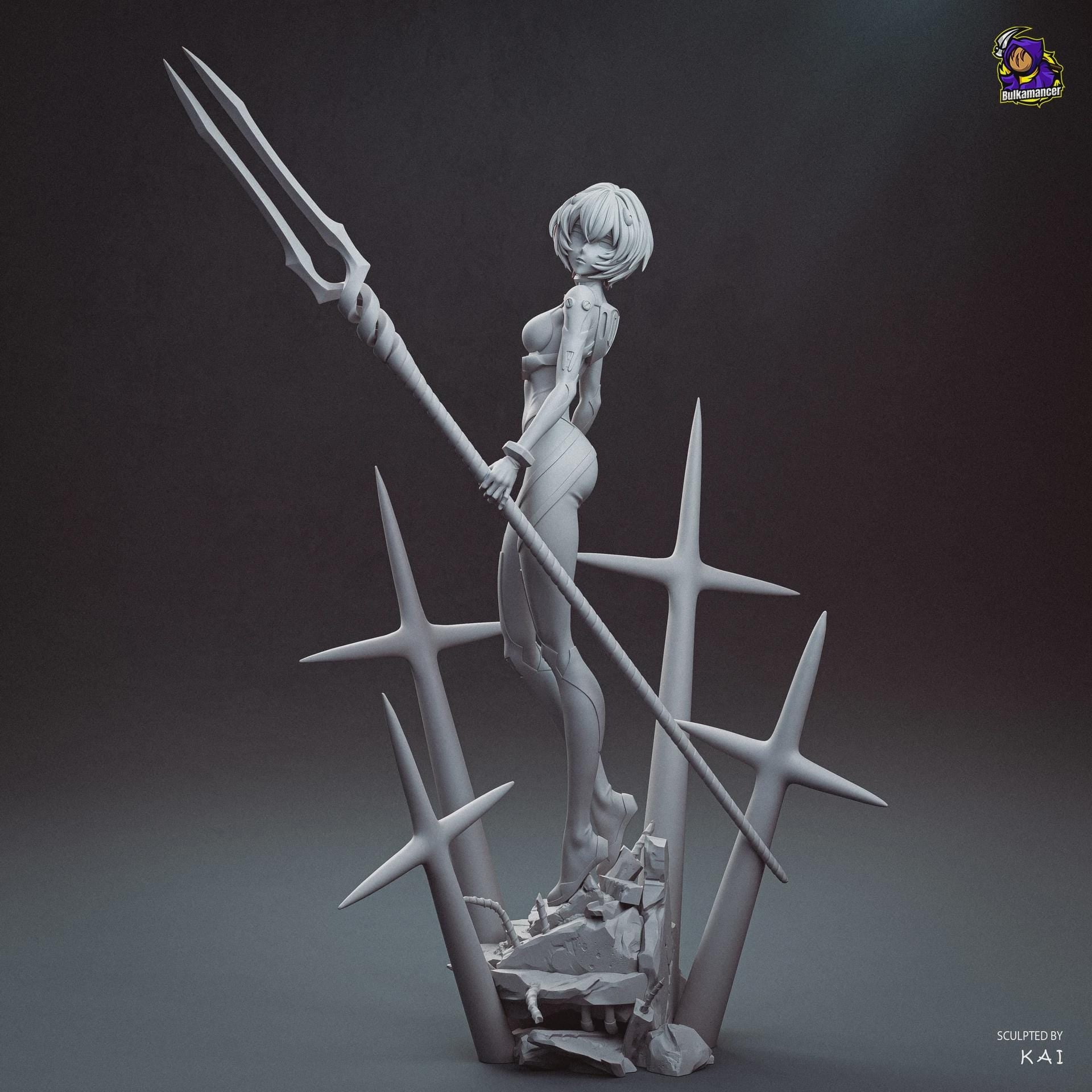 Rei Ayanami Figure, Resin Statue, Hand Painted Collectible, Display Piece
