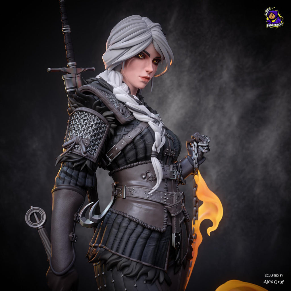 Ciri Witcher Figure, Resin Statue, Hand Painted Collectible, 28.1 cm (11.06 in)