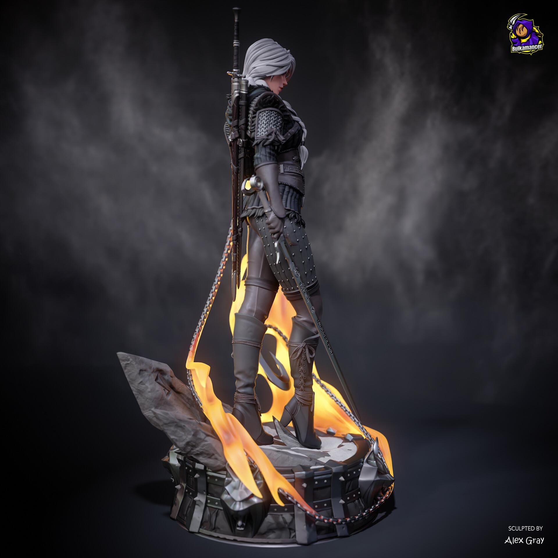 Ciri Witcher Figure, Resin Statue, Hand Painted Collectible, 28.1 cm (11.06 in)