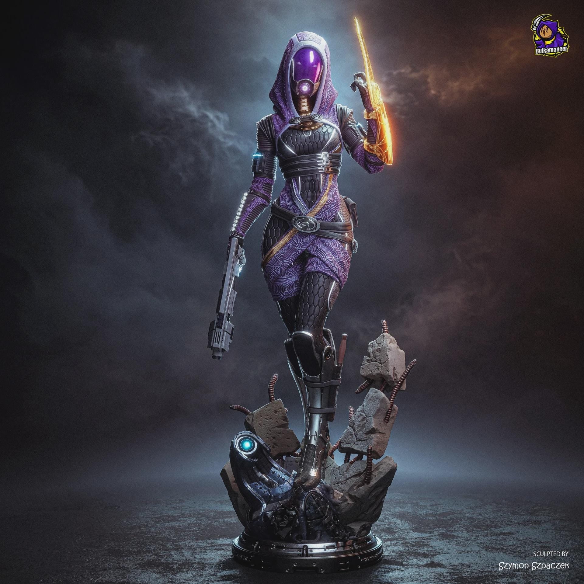 Tali'Zorah Resin Figure, Tali Zorah Resin Figure, Hand Painted Statue