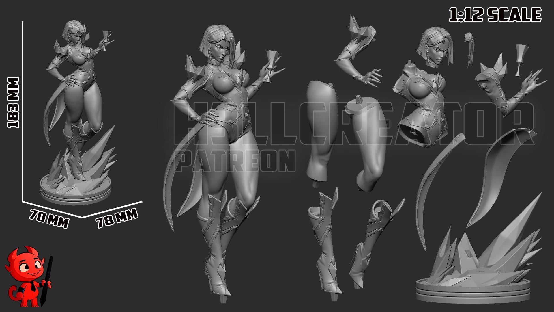 Emma Frost Statue, Resin Statue, Hand Painted Figure, 183 mm (7.2 in)