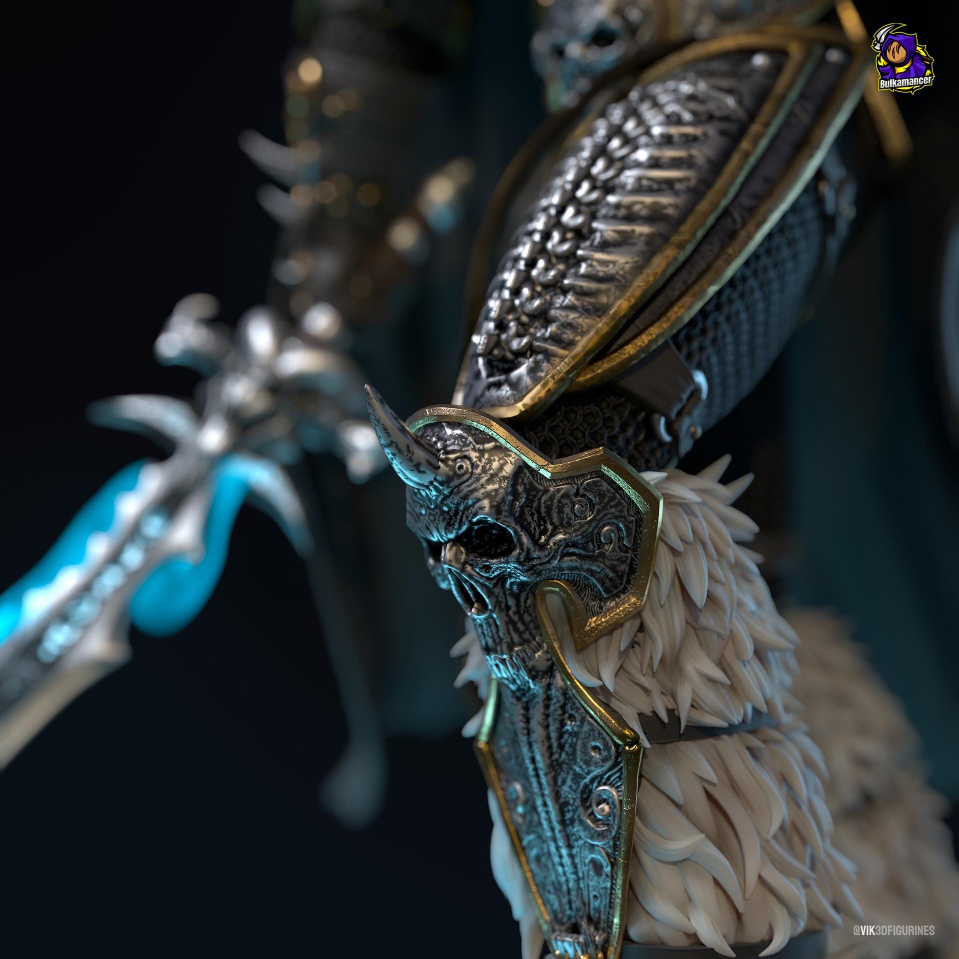 Arthas Menethil resin figure, Lich King Statue, Hand Painted, 28.4 cm (11.2 in)