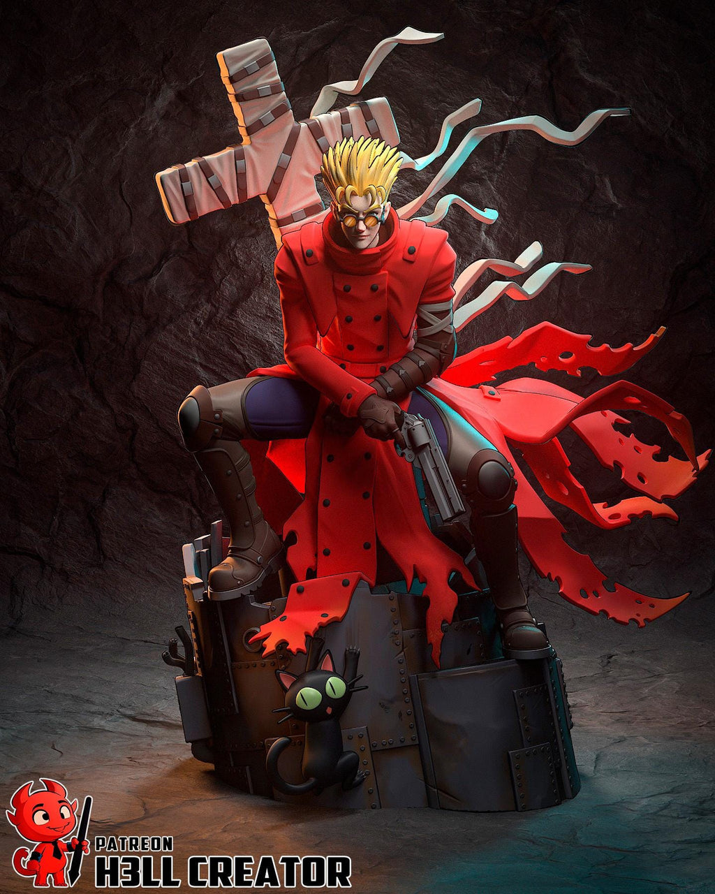 Vash The Stampede Figure, Resin Statue, Hand Painted Collectible, 22.9 cm (9.0 in)