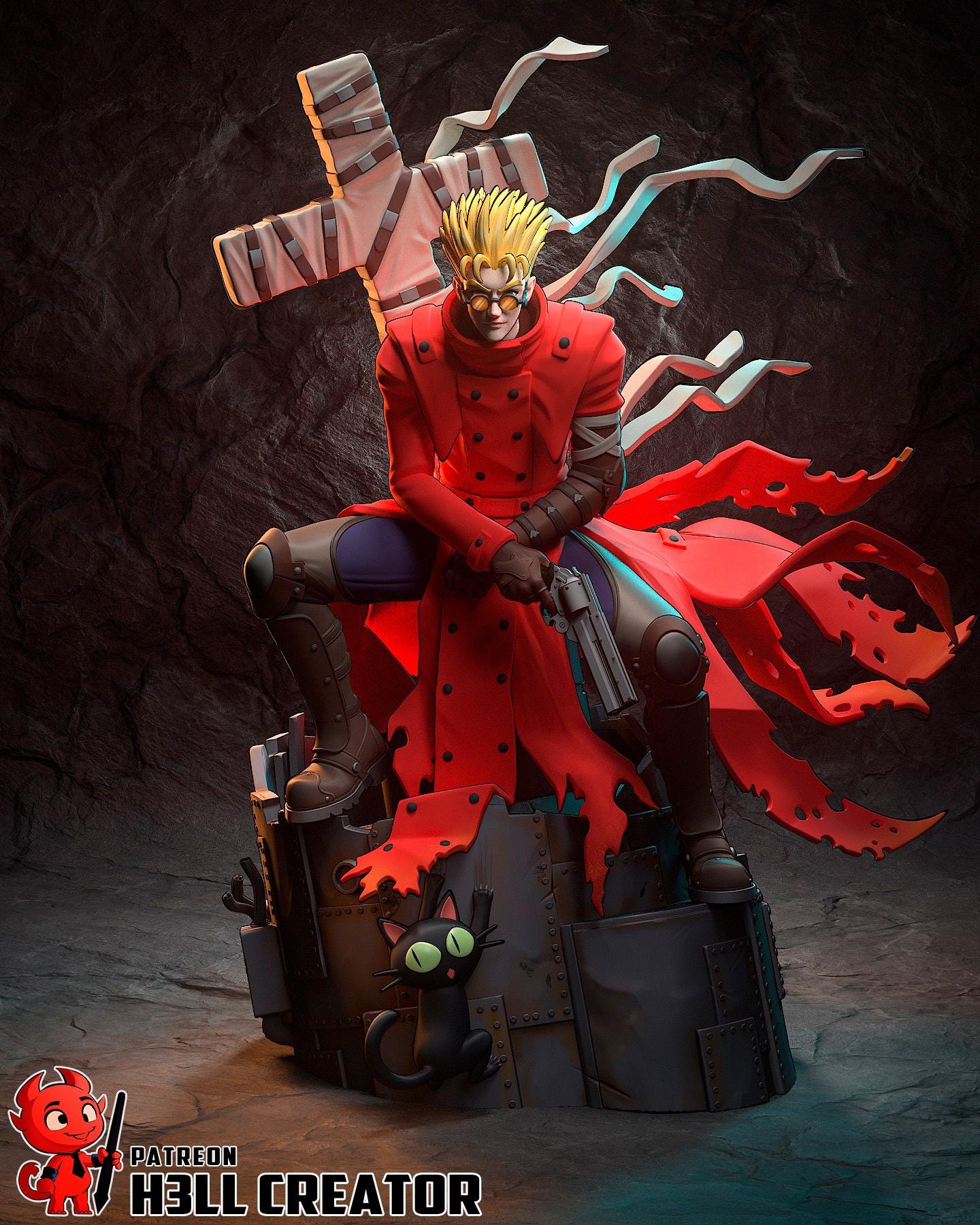 Vash The Stampede Figure, Resin Statue, Hand Painted Collectible, 22.9 cm (9.0 in)