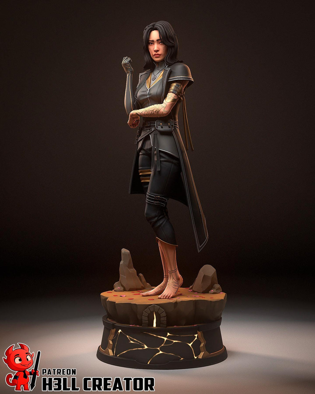 Lune Resin Statue, Hand Painted Collectible Figure, 182 mm (7.2 in)