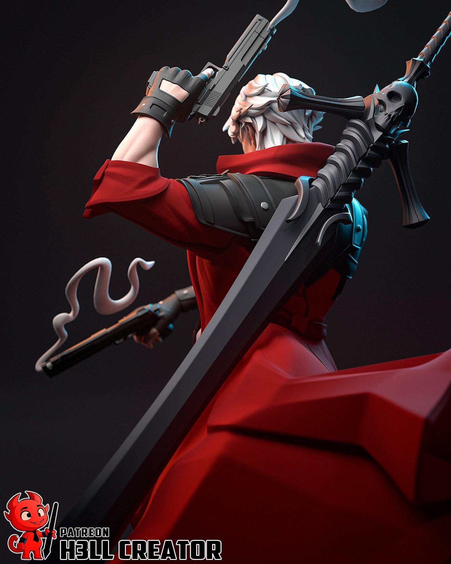 Dante resin statue, Hand Painted Game Collectible Figure, 233 mm