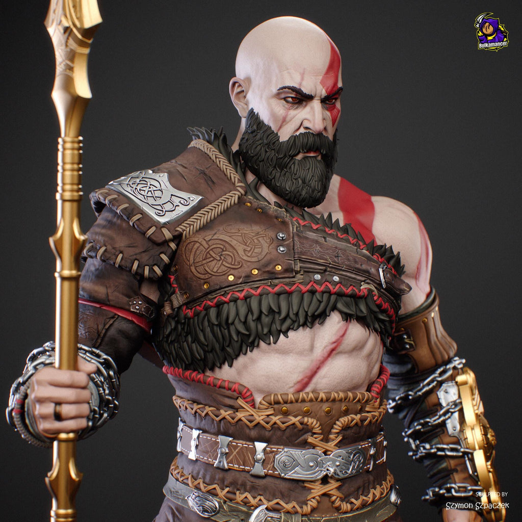 Kratos Resin Figure, Hand Painted Collectible Statue, 31.3 cm (8.4 in)