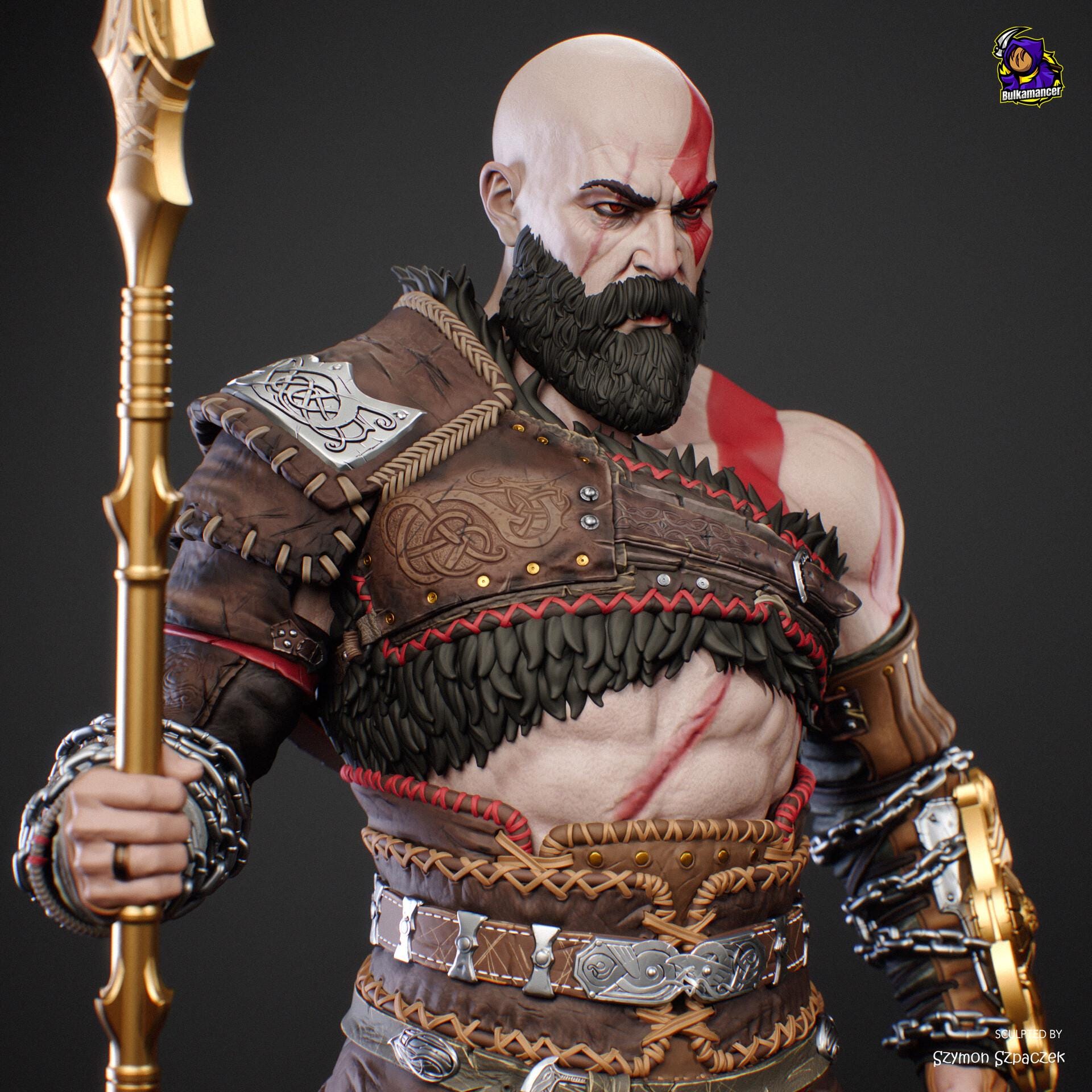 Kratos Resin Figure, Hand Painted Collectible Statue, 31.3 cm (8.4 in)