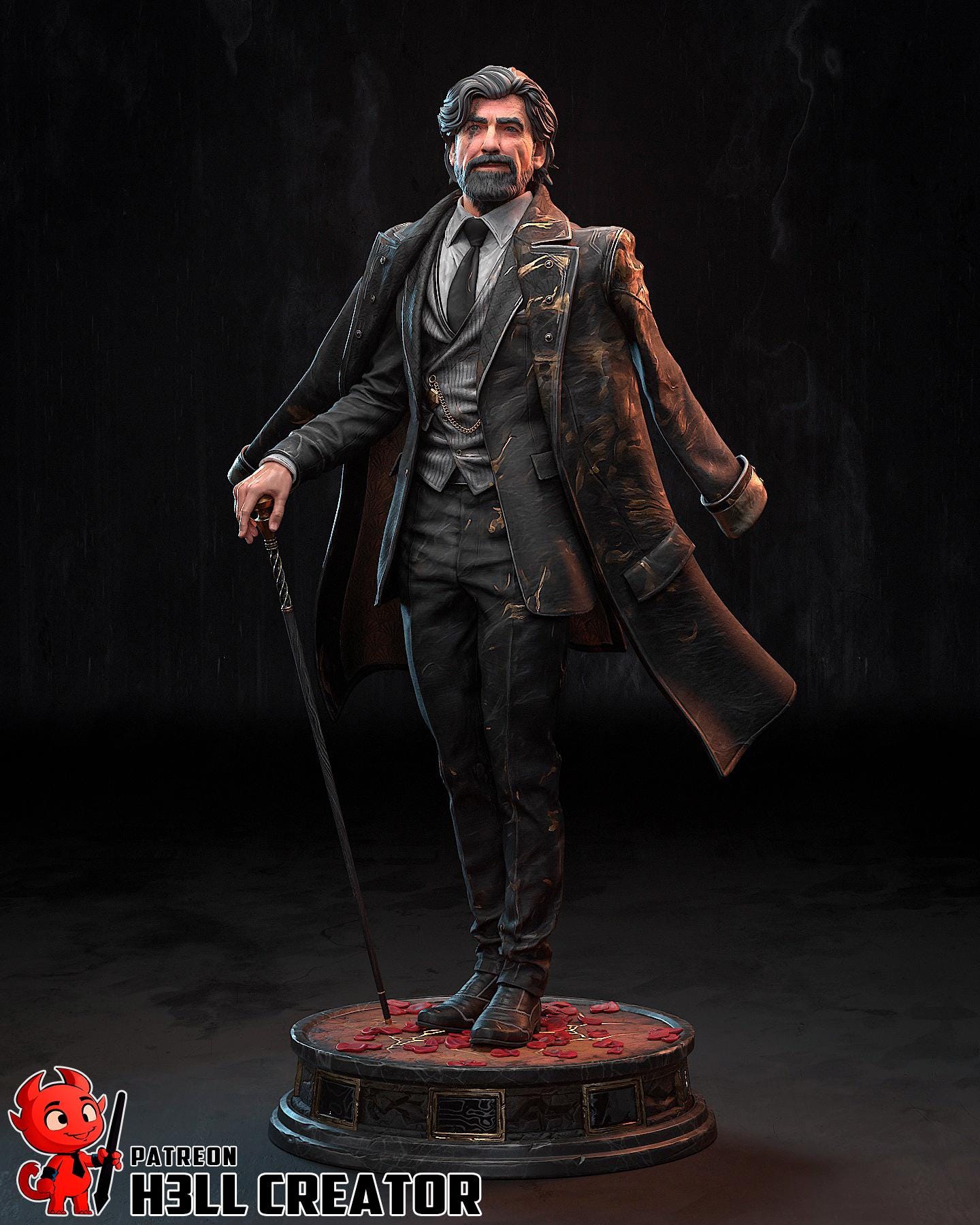 Renoir Resin Statue, Hand Painted Collectible, 201 mm (7.9 in)