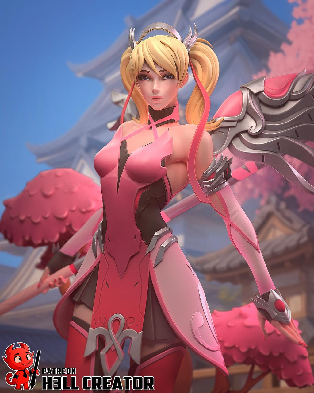 Mercy Resin Statue, Hand Painted Collectible Figure, Fantasy Display Piece