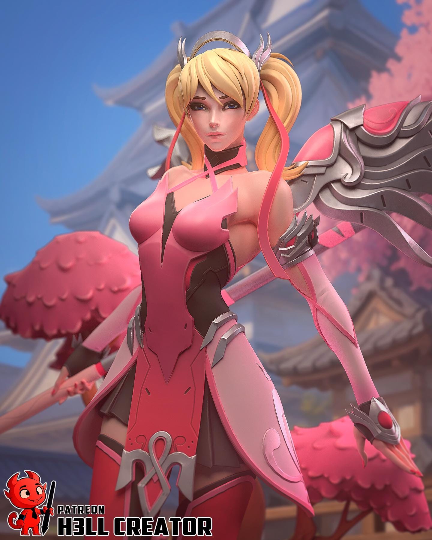 Mercy Resin Statue, Hand Painted Collectible Figure, Fantasy Display Piece