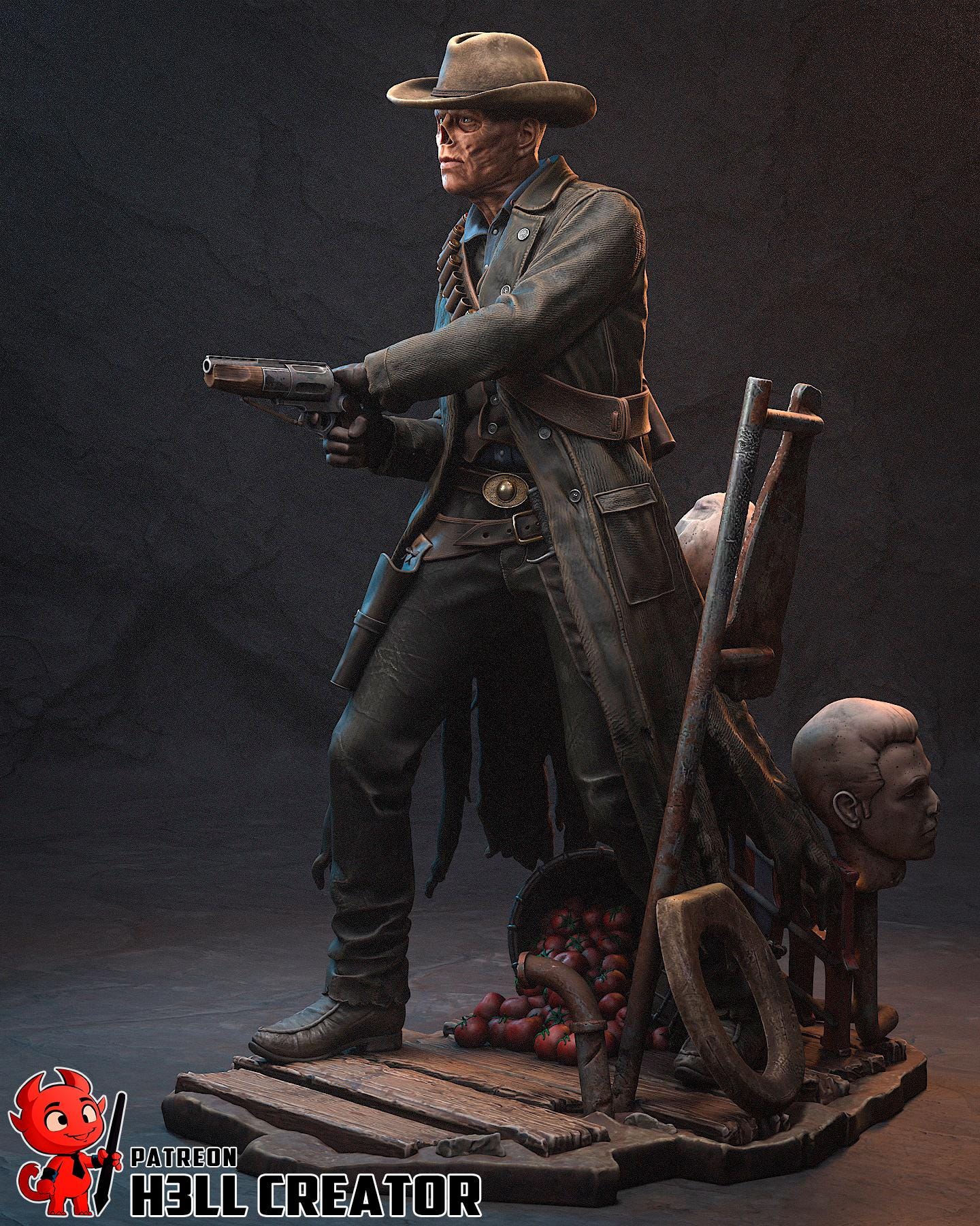 The Ghoul, Fallout Resin Statue, Hand Painted Figure, 179 mm (7.0 in)