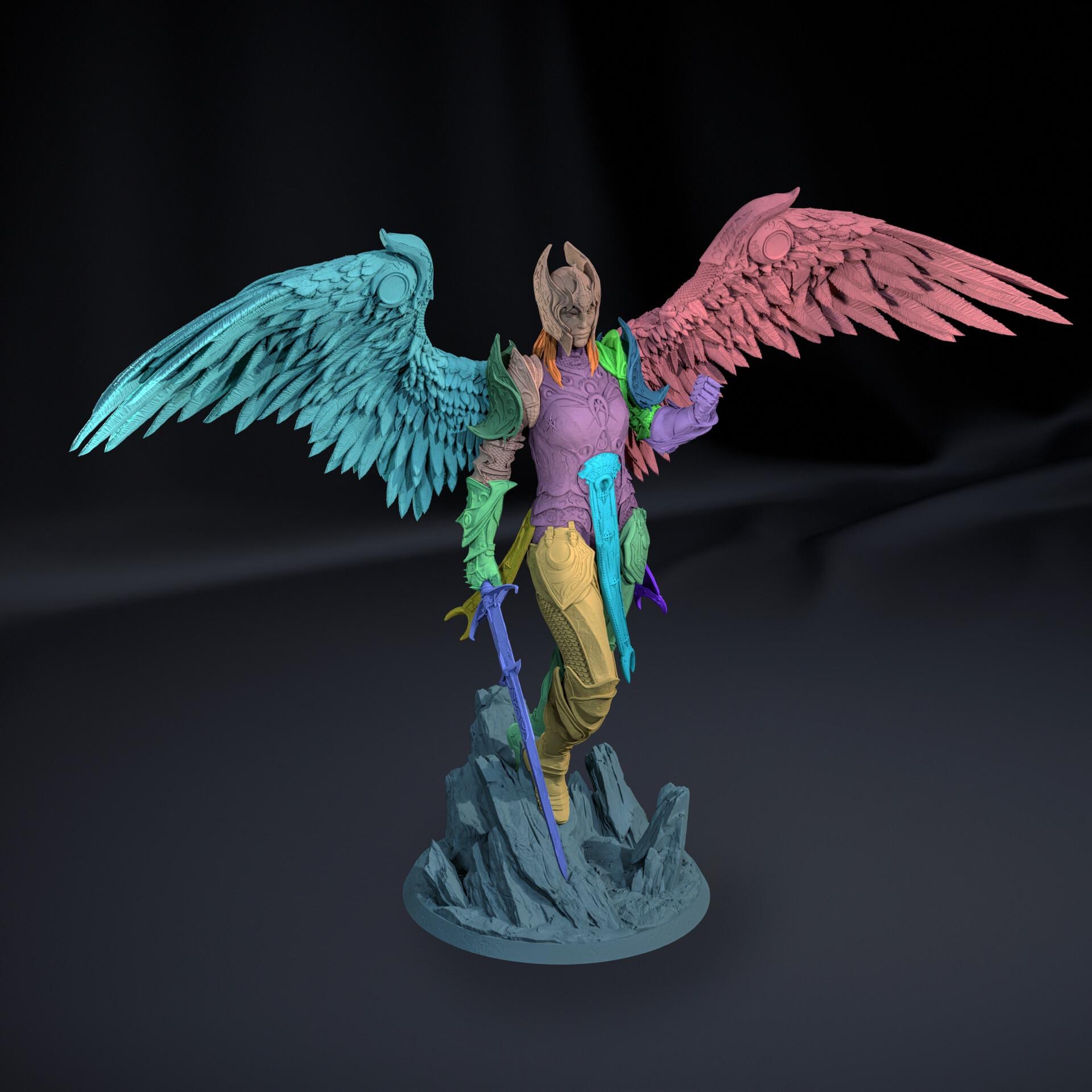 Dame Aylin resin figure, Hand Painted Collectible, 3D Printed Statue