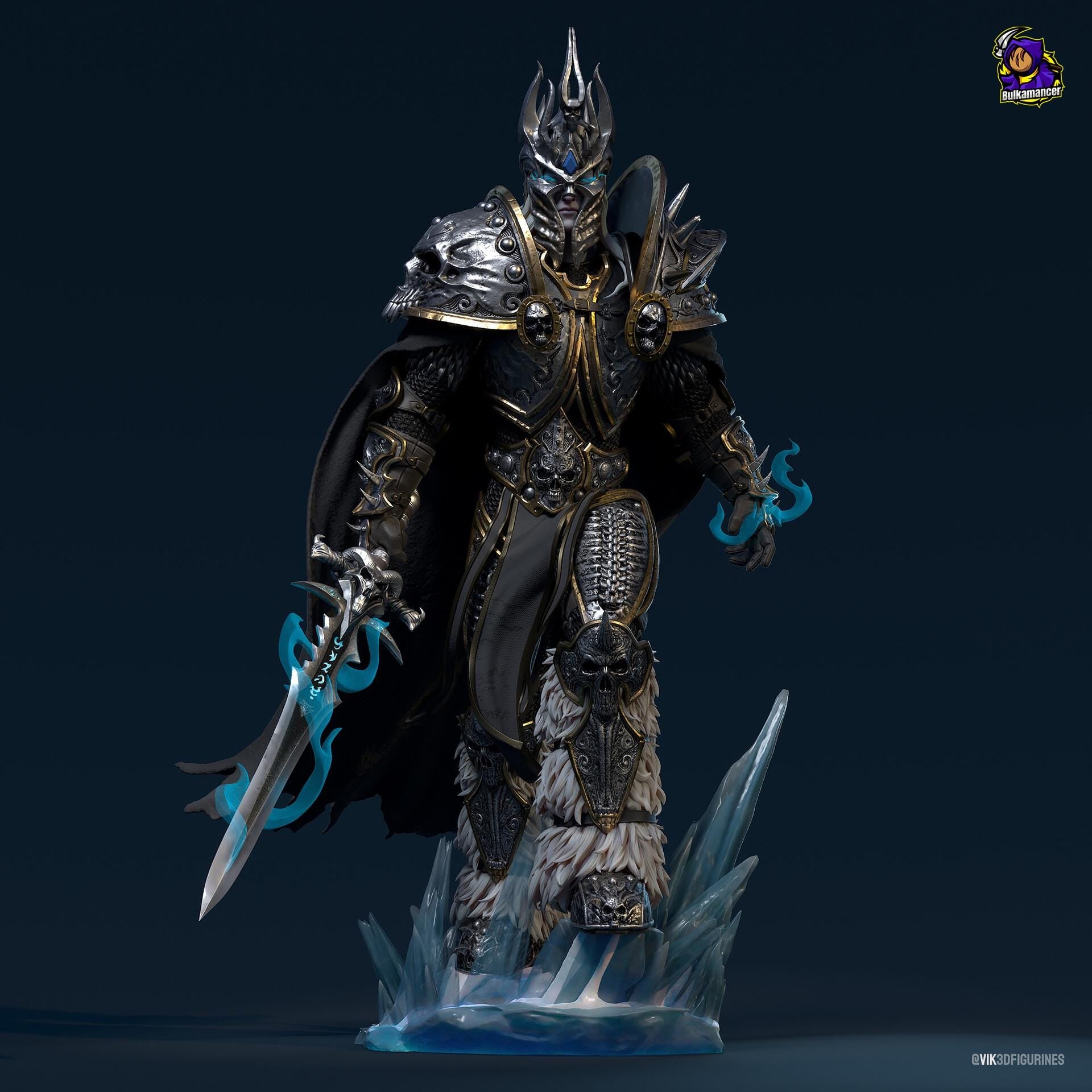 Arthas Menethil resin figure, Lich King Statue, Hand Painted, 28.4 cm (11.2 in)
