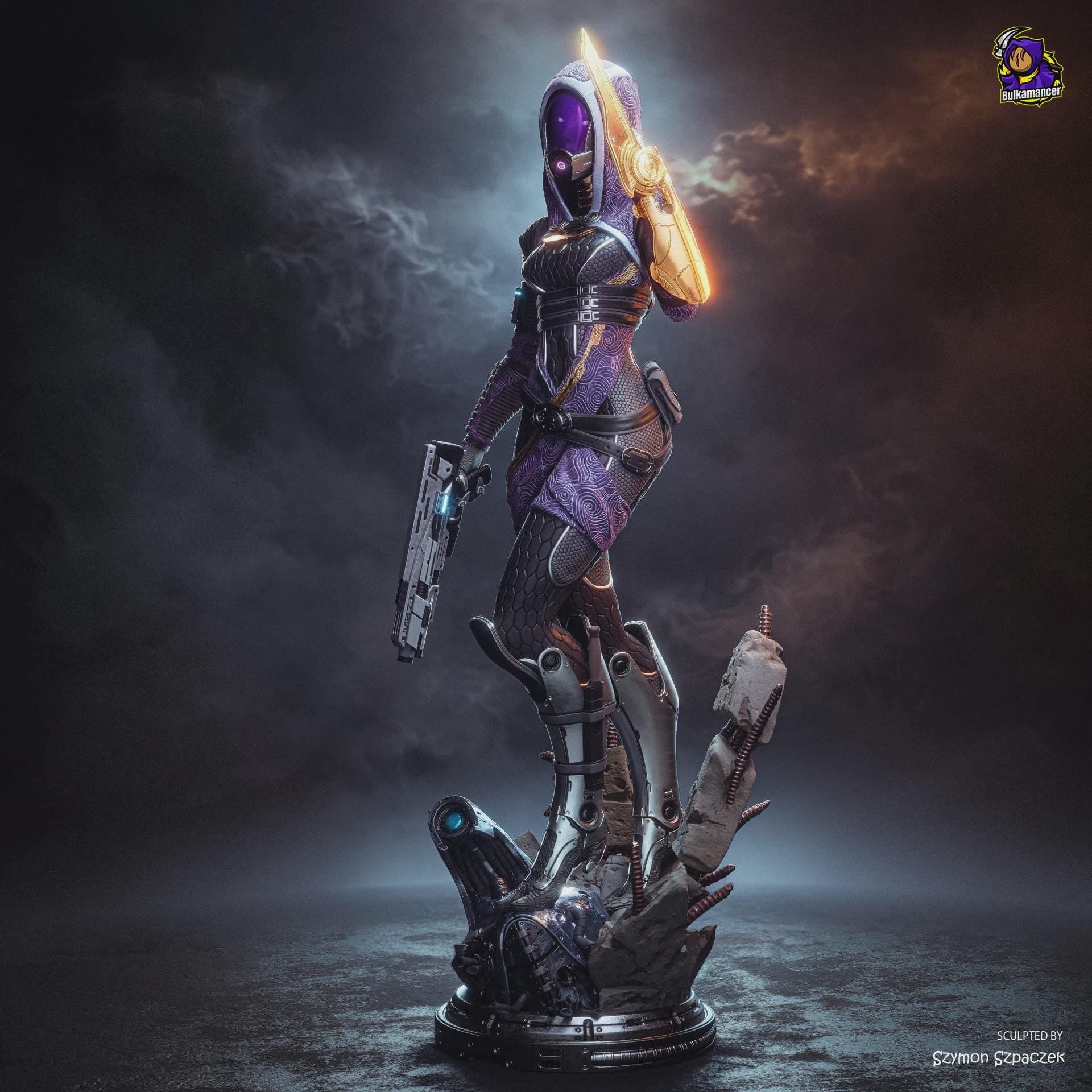 Tali'Zorah Resin Figure, Tali Zorah Resin Figure, Hand Painted Statue