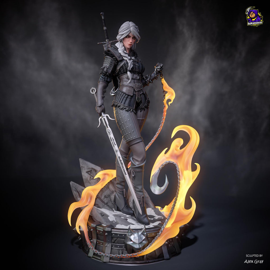 Ciri Witcher Figure, Resin Statue, Hand Painted Collectible, 28.1 cm (11.06 in)