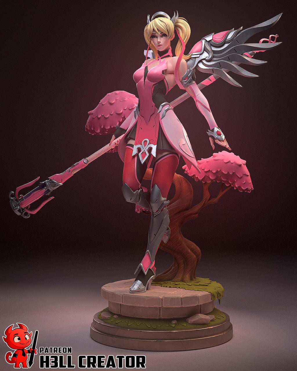 Mercy Resin Statue, Hand Painted Collectible Figure, Fantasy Display Piece
