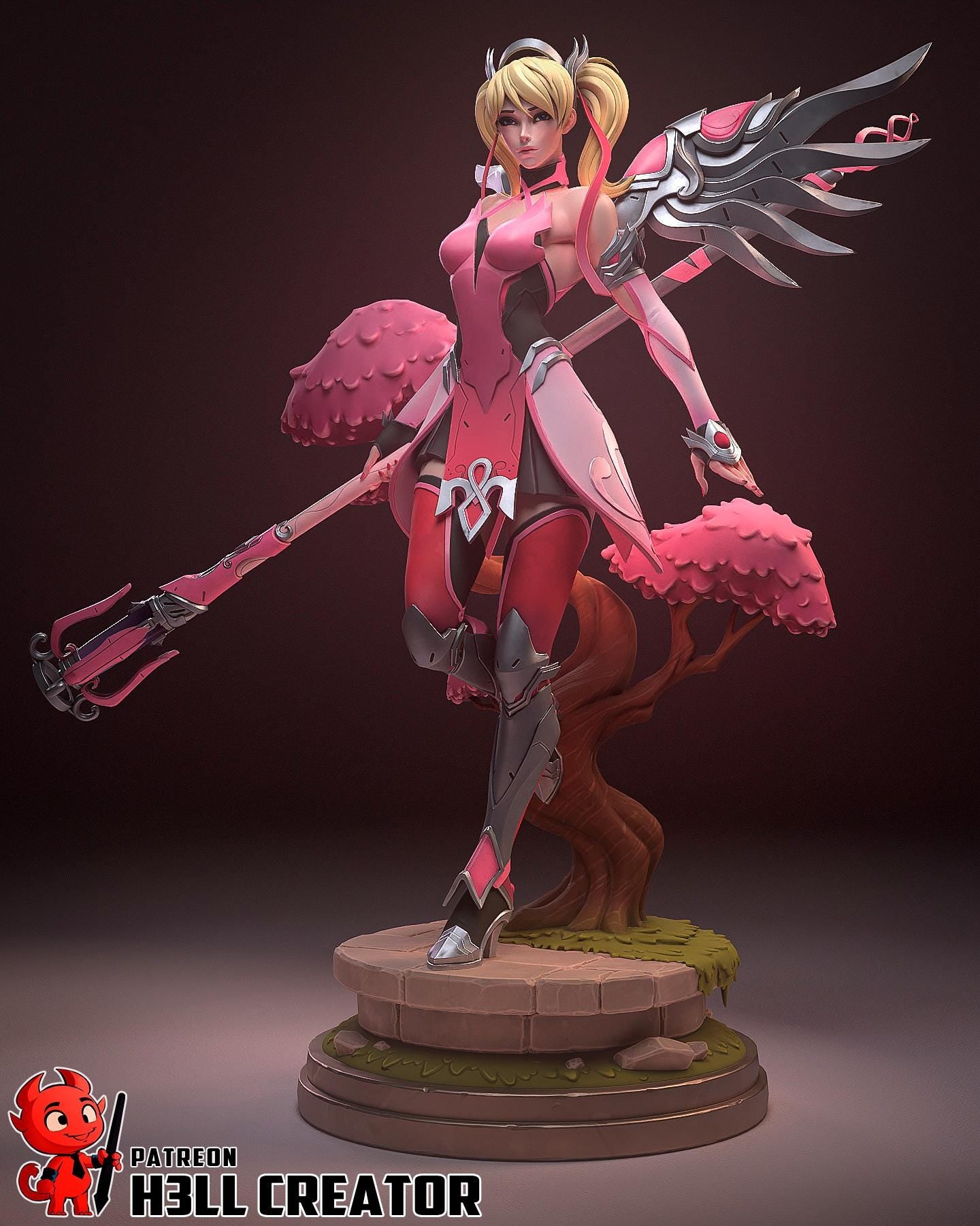 Mercy Resin Statue, Hand Painted Collectible Figure, Fantasy Display Piece