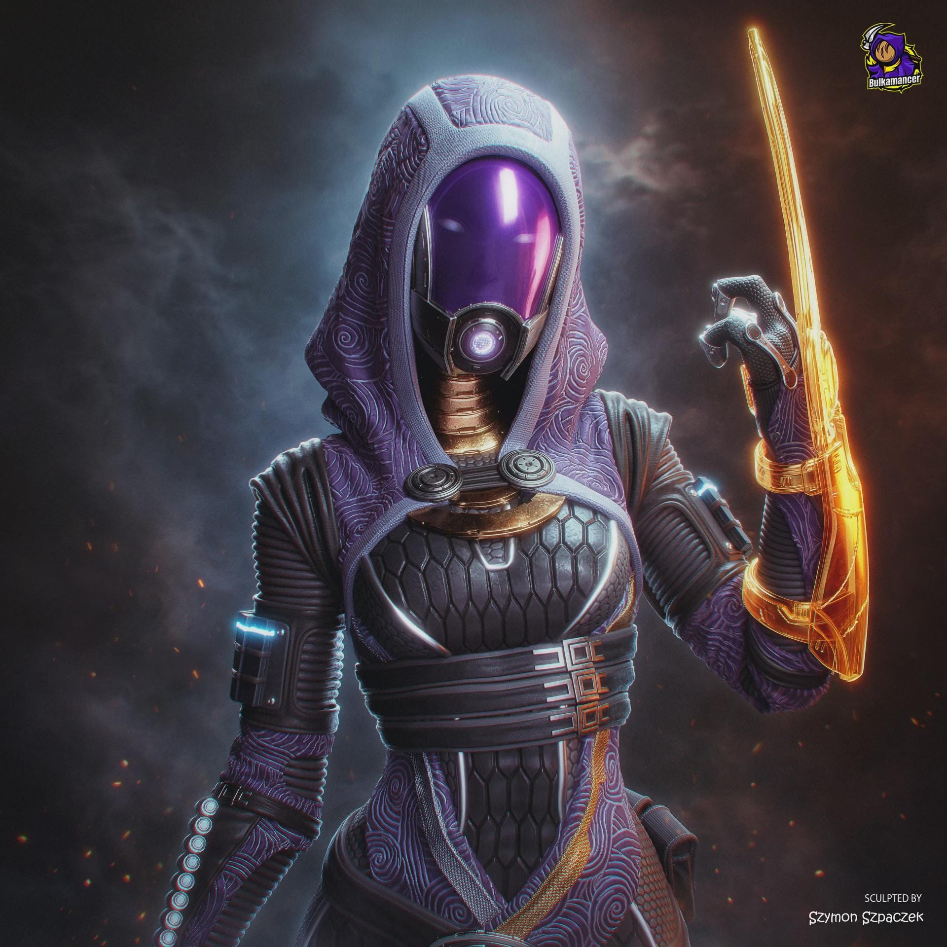 Tali'Zorah Resin Figure, Tali Zorah Resin Figure, Hand Painted Statue