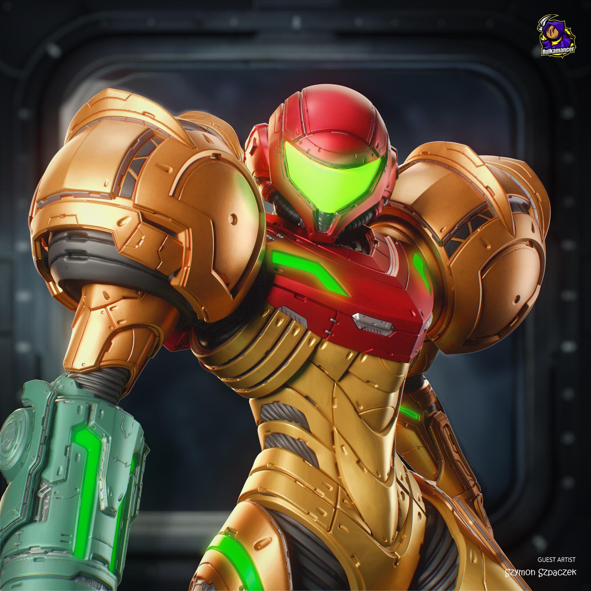 Samus Aran resin figure, Hand Painted Collectible Statue, 25 cm (9.84 in)