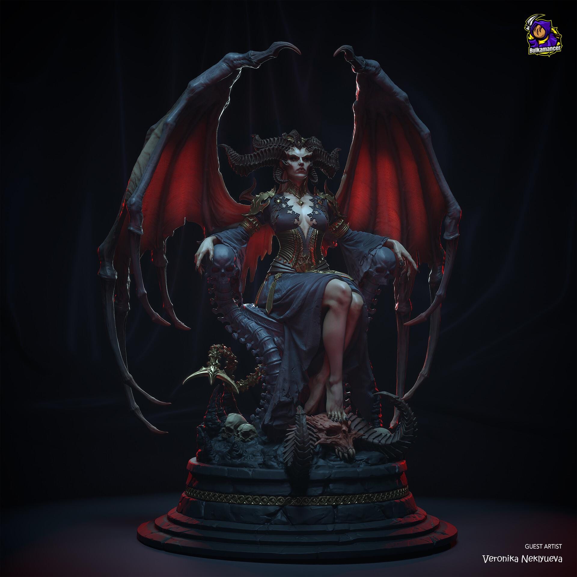 Lilith resin figure, Hand Painted Collectible Statue, Dark Fantasy