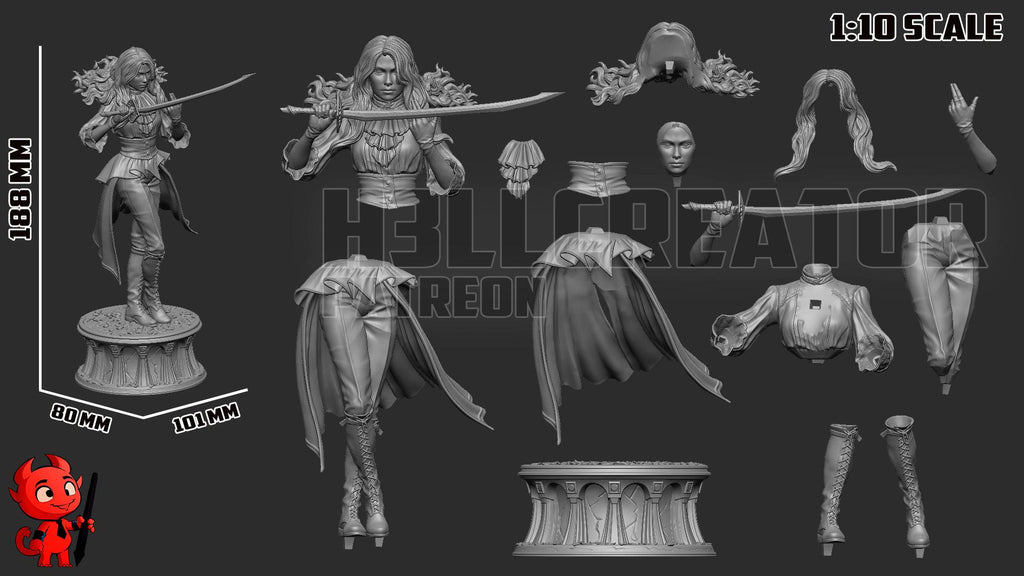 Maelle Resin Statue, Hand Painted Display Figure, 188 mm (7.4 in)