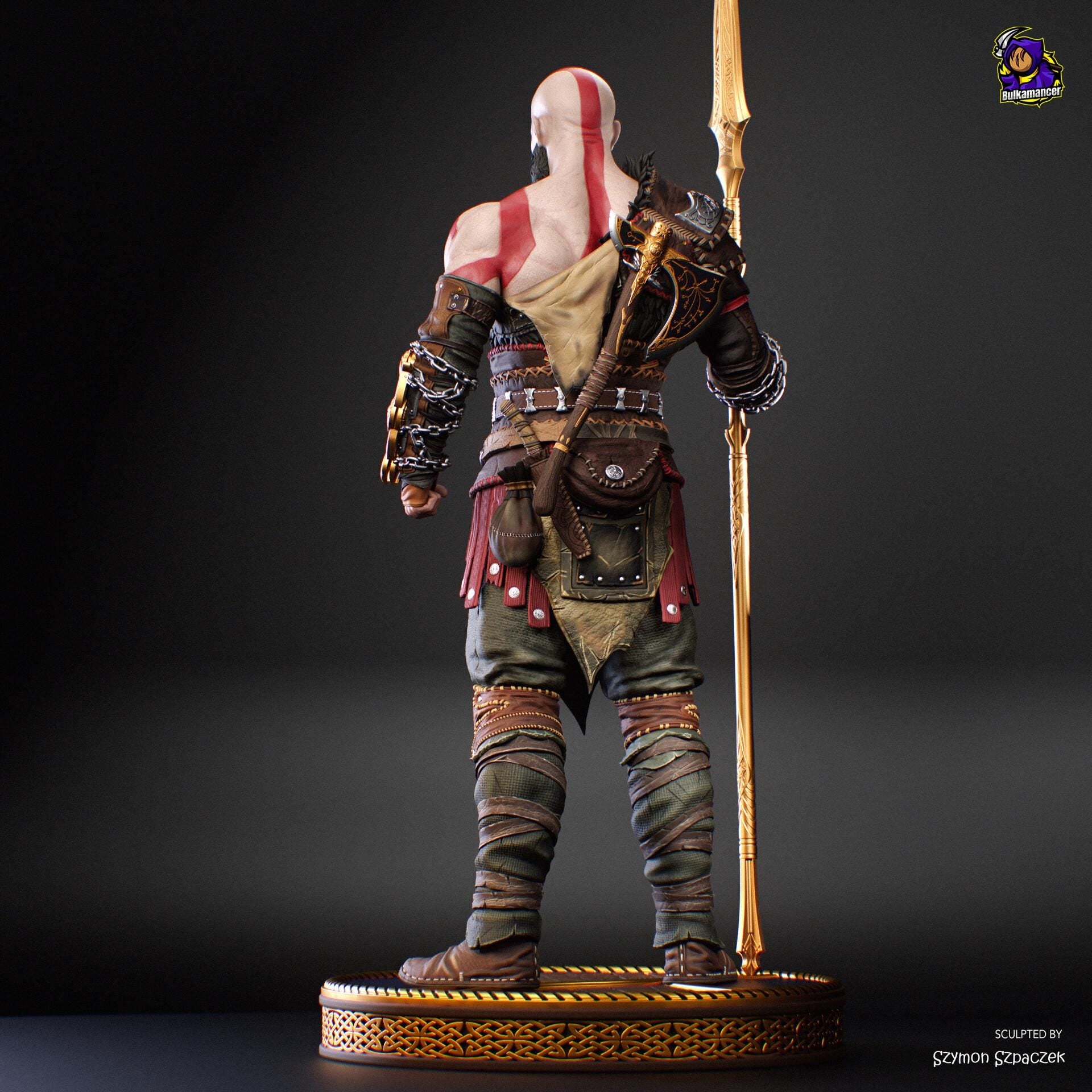 Kratos Resin Figure, Hand Painted Collectible Statue, 31.3 cm (8.4 in)