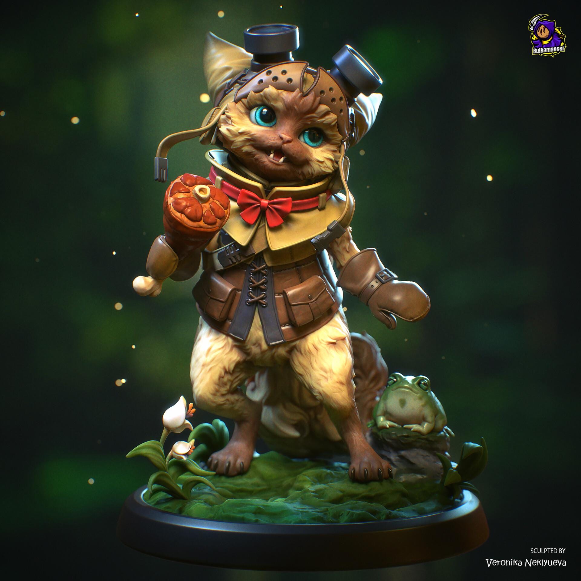 Palico resin figure, Monster Hunter Hand Painted Collectible Statue