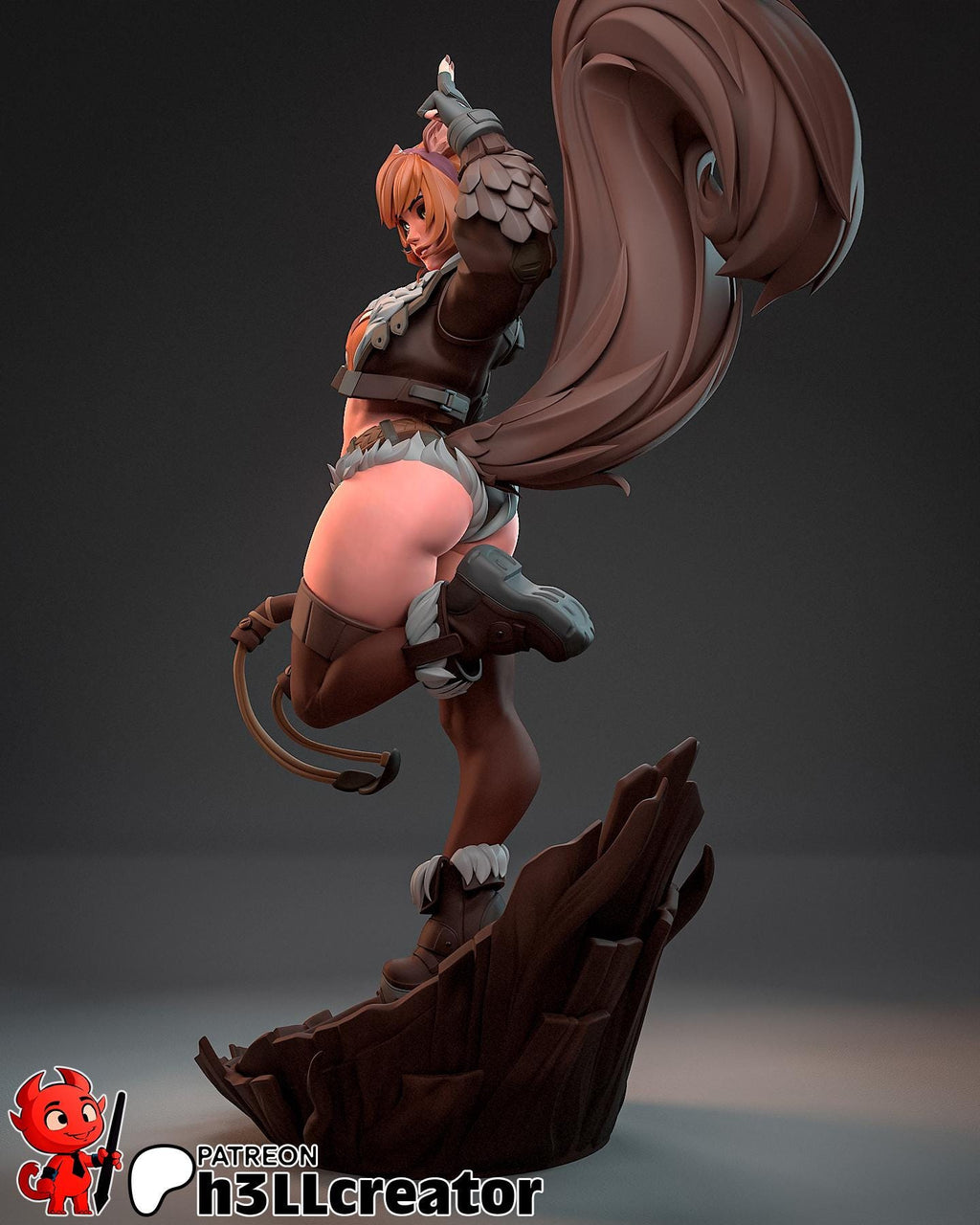 Squirrel Girl Statue, Resin Figure, Hand Painted, 18 cm (7.1 in)