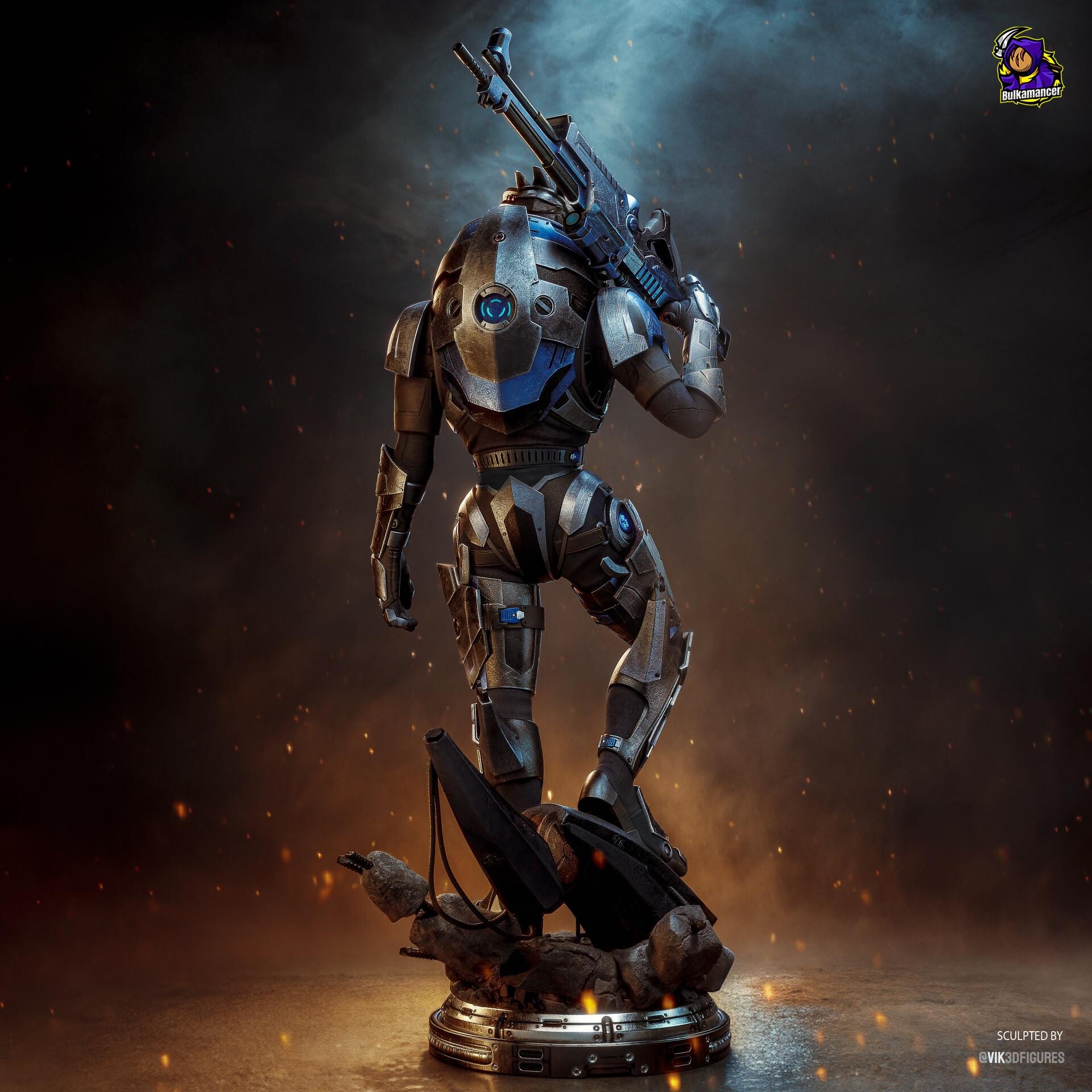 Garrus Vakarian Statue, Hand Painted Resin Figure, 331 mm / 13.0 in