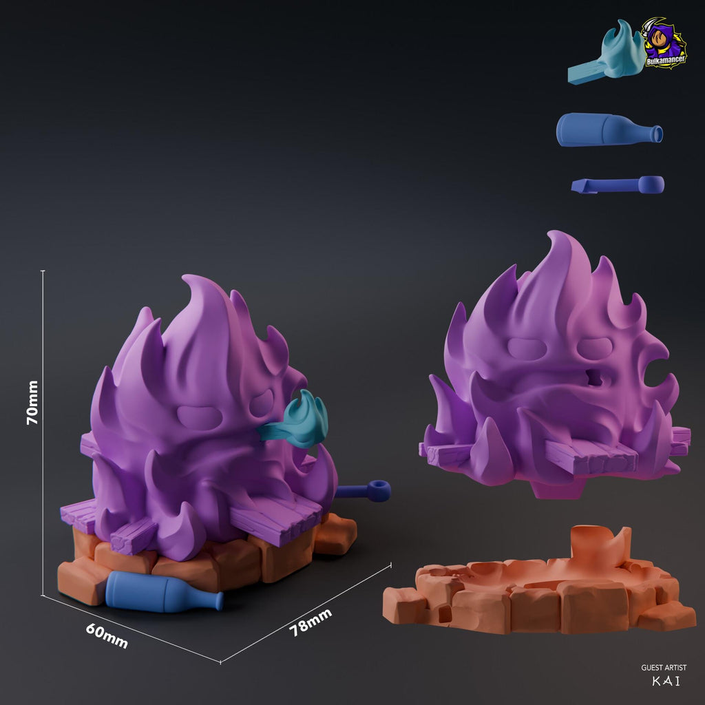 Calcifer Resin Figure, Hand Painted Collectible Statue, 7 cm (2.76 in)