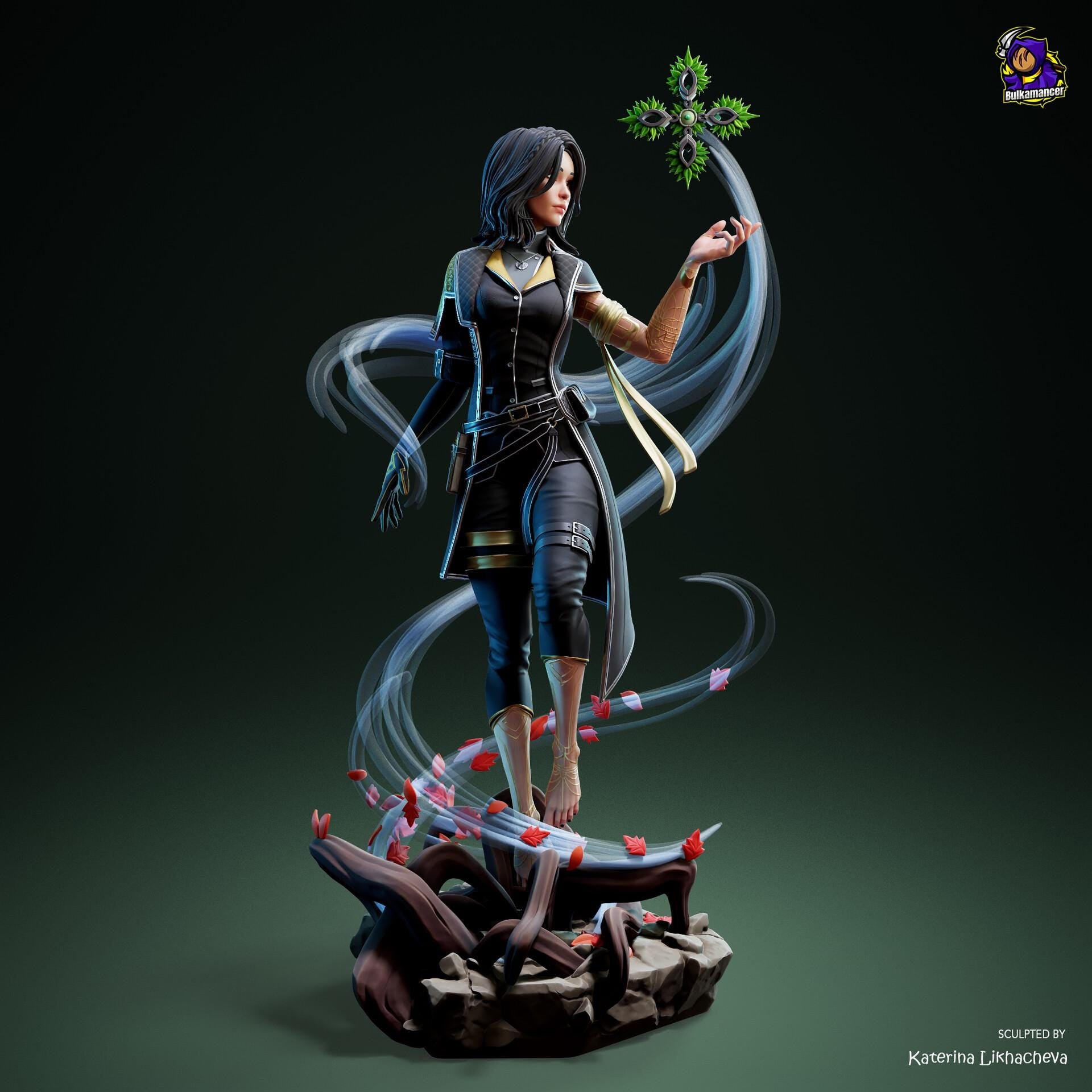 Lune Resin Figure, Hand Painted Collectible Statue, 27.8 cm (10.94 in)