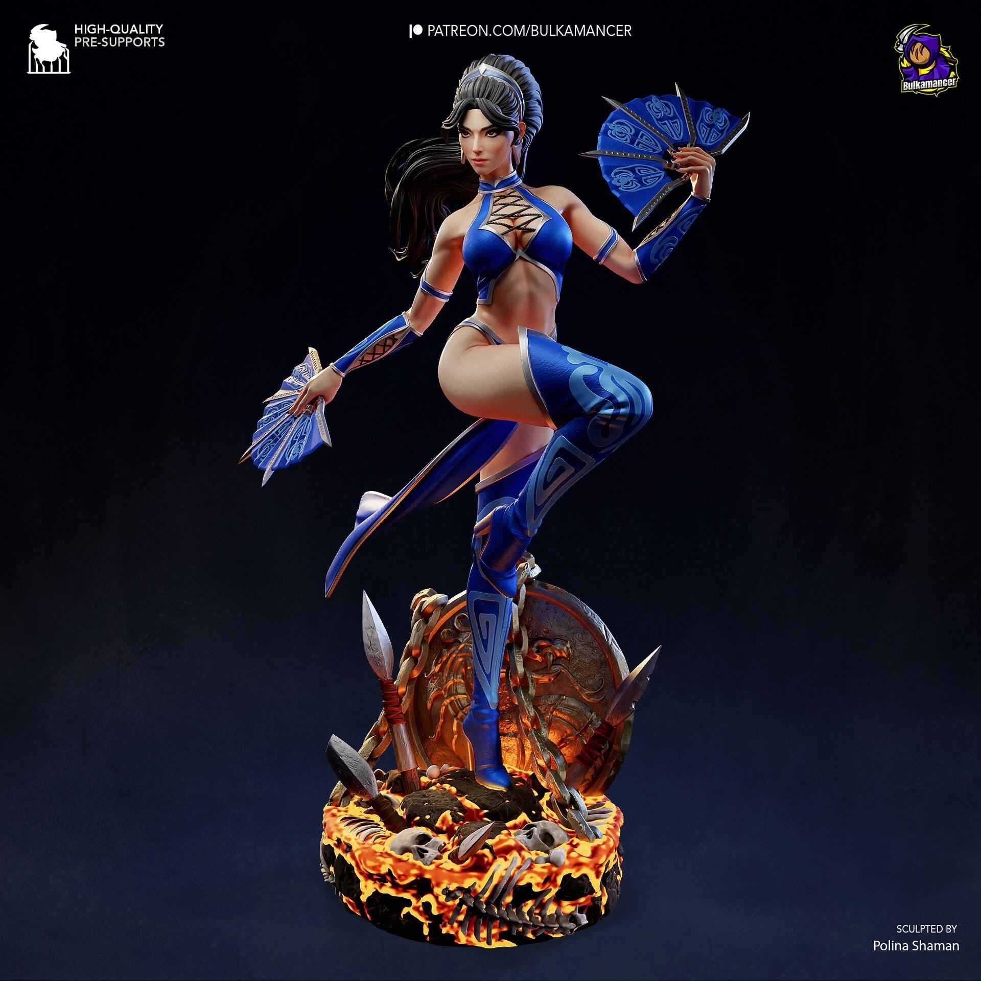 Kitana Mortal Kombat Figure, Resin Statue, Hand Painted Figure