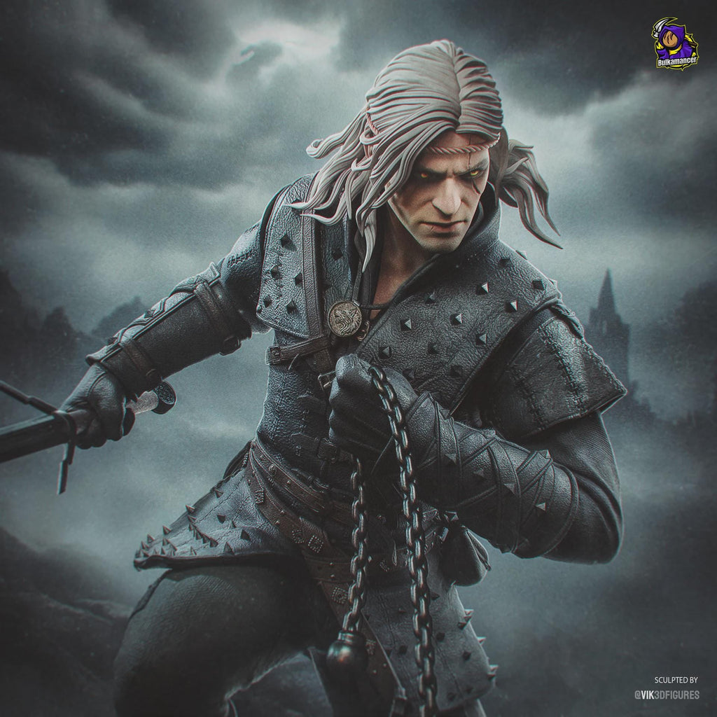 Geralt of Rivia figure, Resin Statue, Hand Painted Collectible, 25.1 cm (9.88 in)
