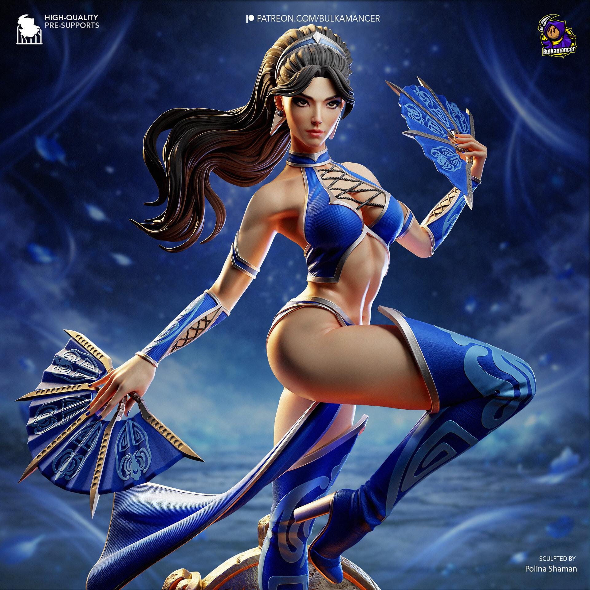 Kitana Mortal Kombat Figure, Resin Statue, Hand Painted Figure