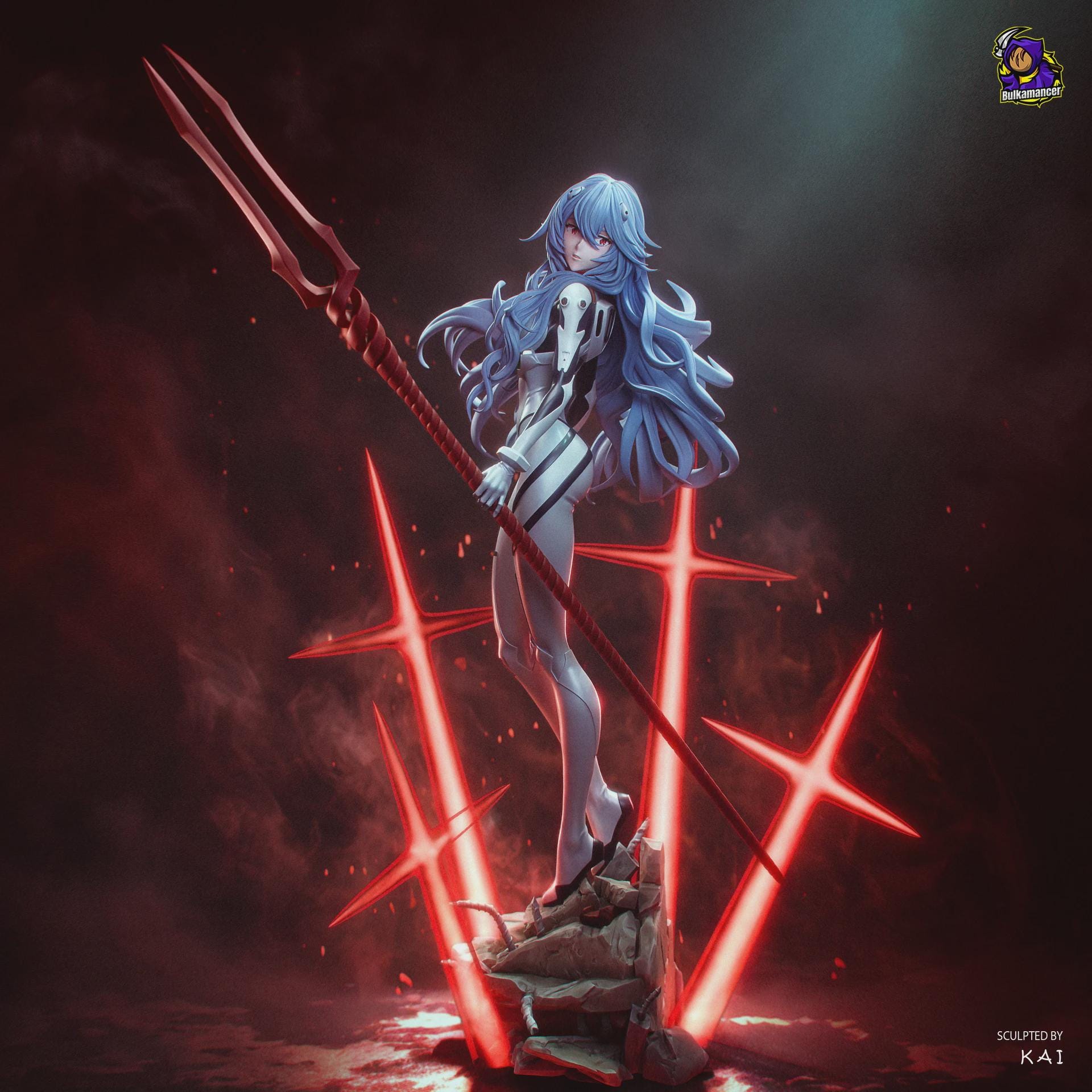 Rei Ayanami Figure, Resin Statue, Hand Painted Collectible, Display Piece