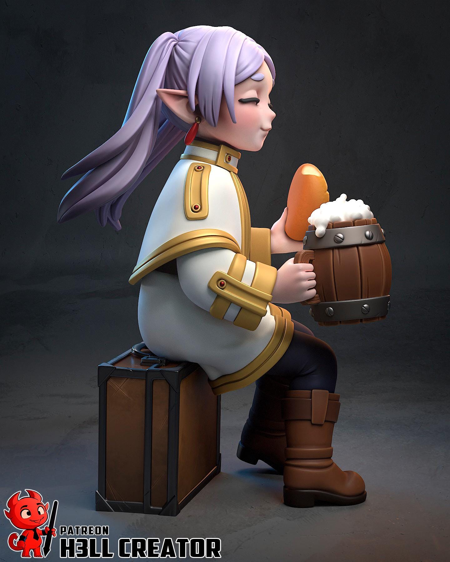 Frieren resin statue, Hand Painted Collectible Figure, 105 mm (4.1 in)