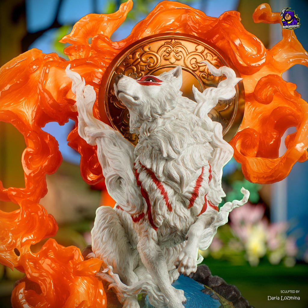 Amaterasu Okami Figure, Resin Statue, Hand Painted Collectible 3D