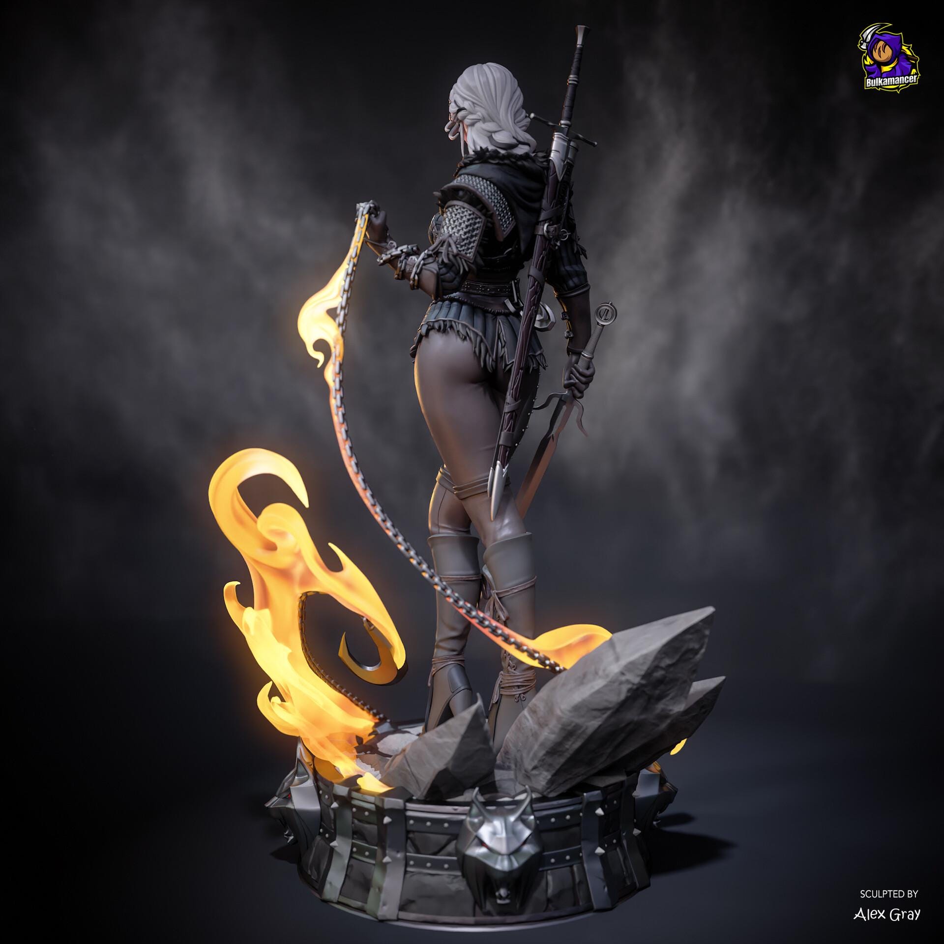 Ciri Witcher Figure, Resin Statue, Hand Painted Collectible, 28.1 cm (11.06 in)