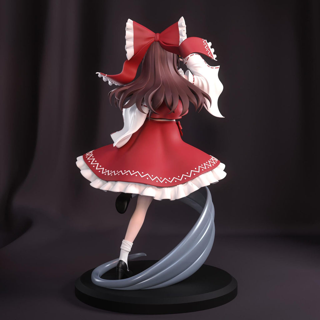Reimu Hakurei Figure, Resin Statue, Hand Painted Collectible, 21.9 cm (8.62 in)