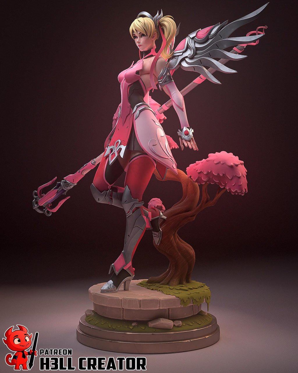 Mercy Resin Statue, Hand Painted Collectible Figure, Fantasy Display Piece