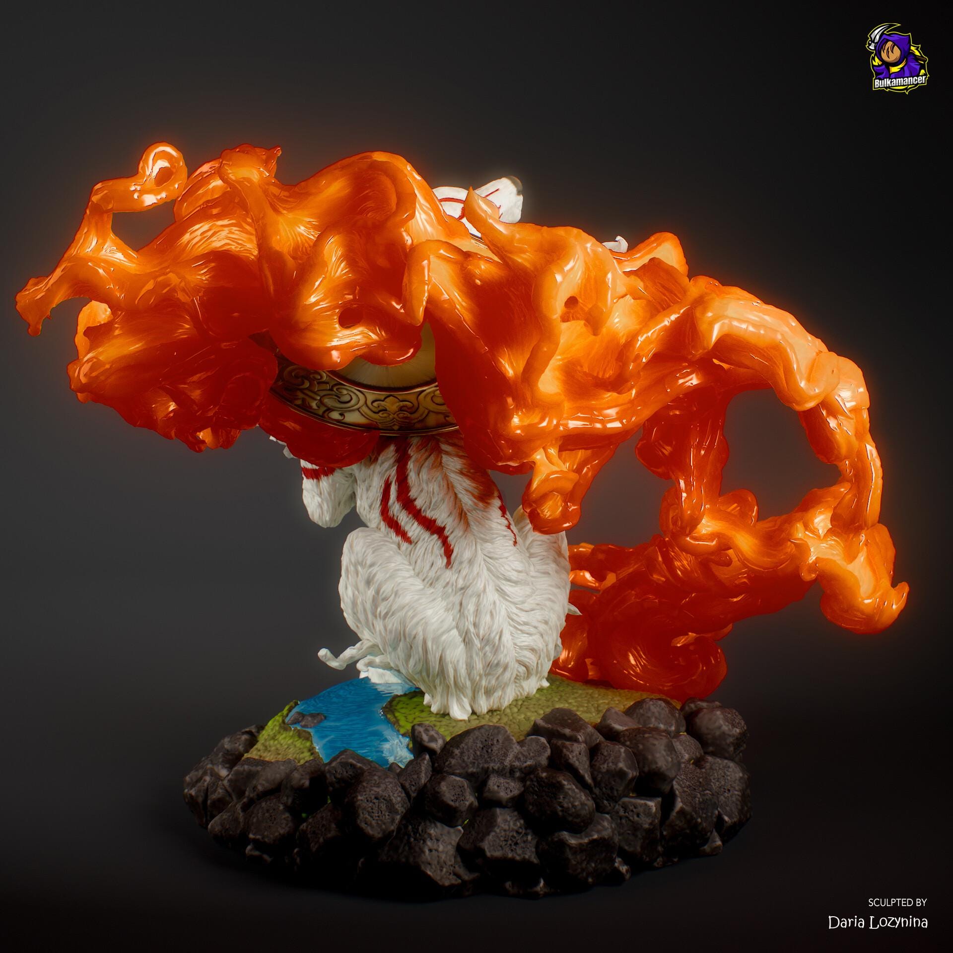 Amaterasu Okami Figure, Resin Statue, Hand Painted Collectible 3D