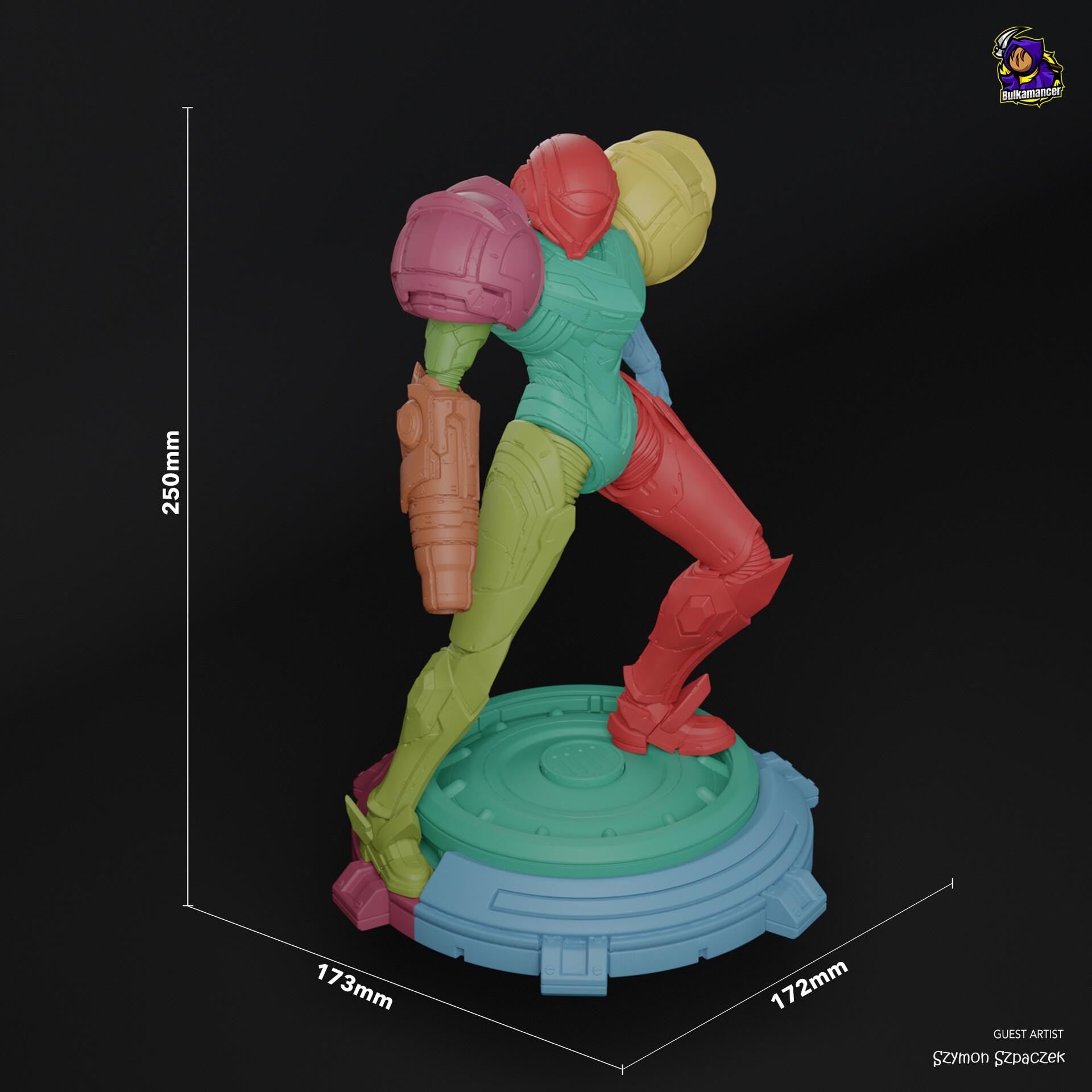 Samus Aran resin figure, Hand Painted Collectible Statue, 25 cm (9.84 in)