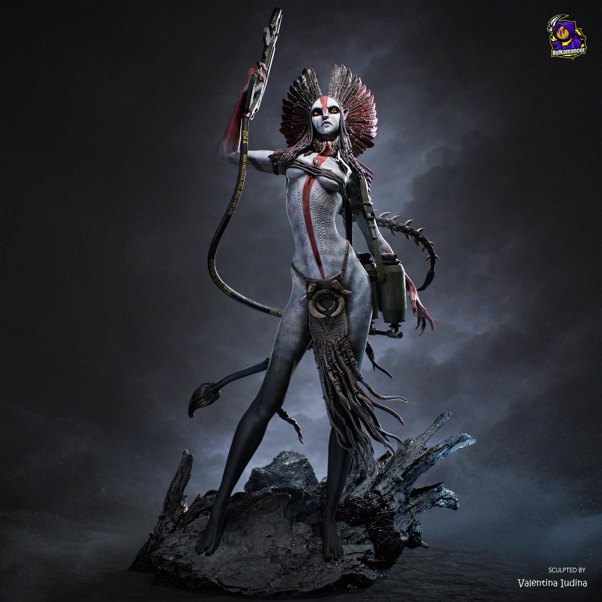 Varang Resin Figure, Hand Painted Collectible Statue, 34.1 cm (341 mm)
