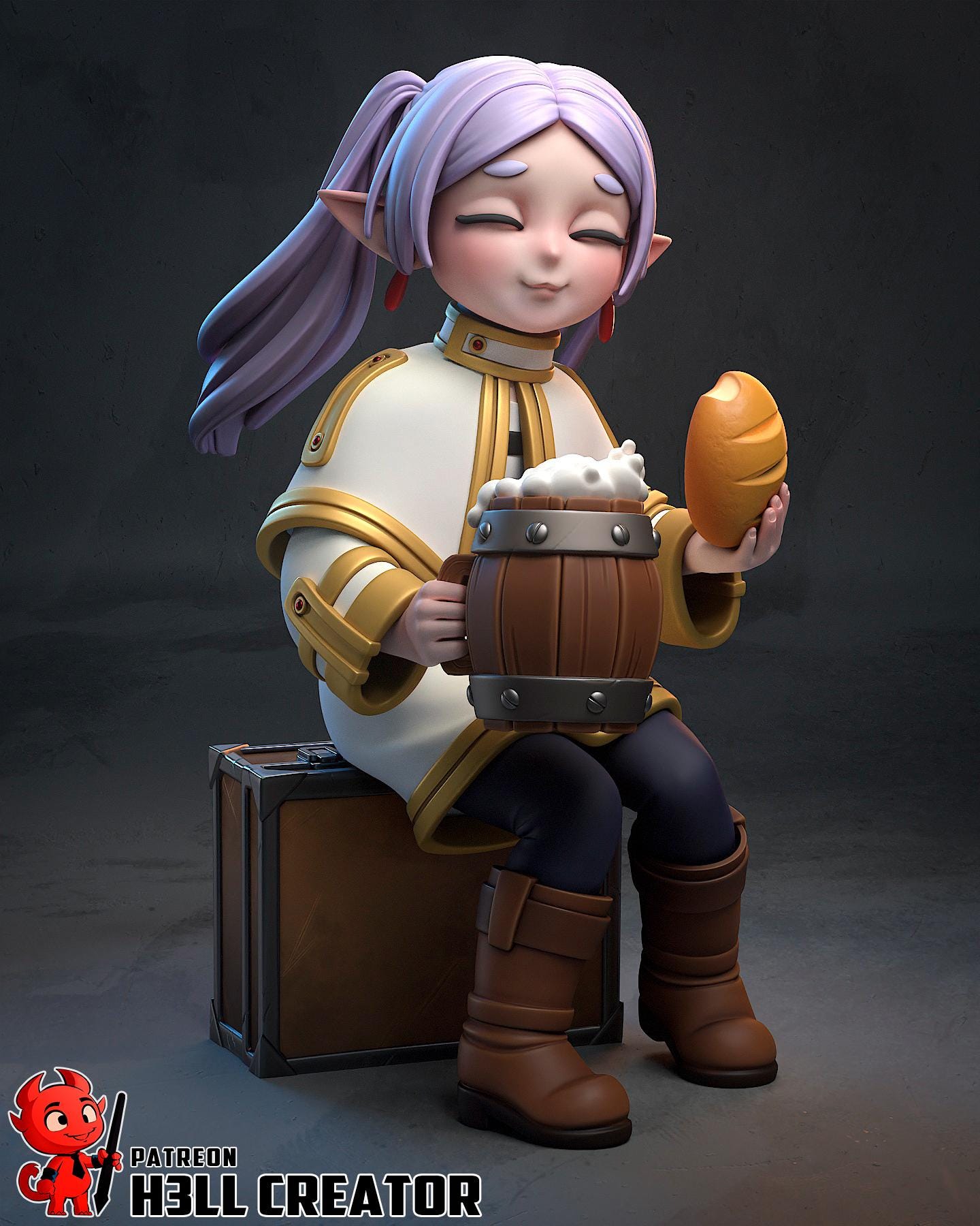 Frieren resin statue, Hand Painted Collectible Figure, 105 mm (4.1 in)