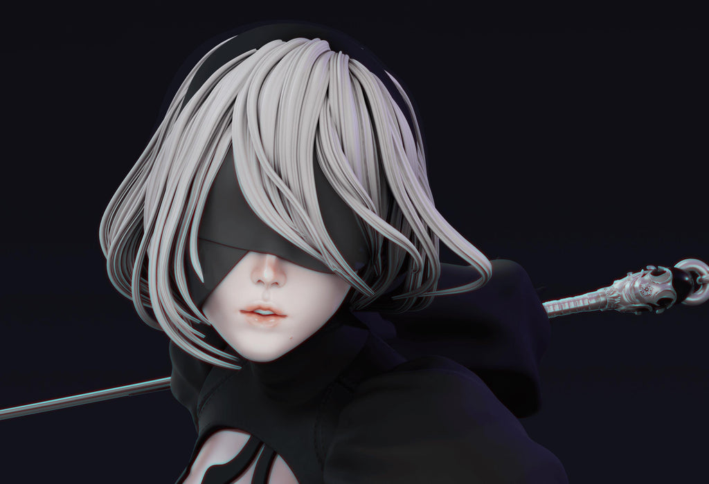 2B Figure - NieR Automata Resin Statue, Hand Painted Collectible