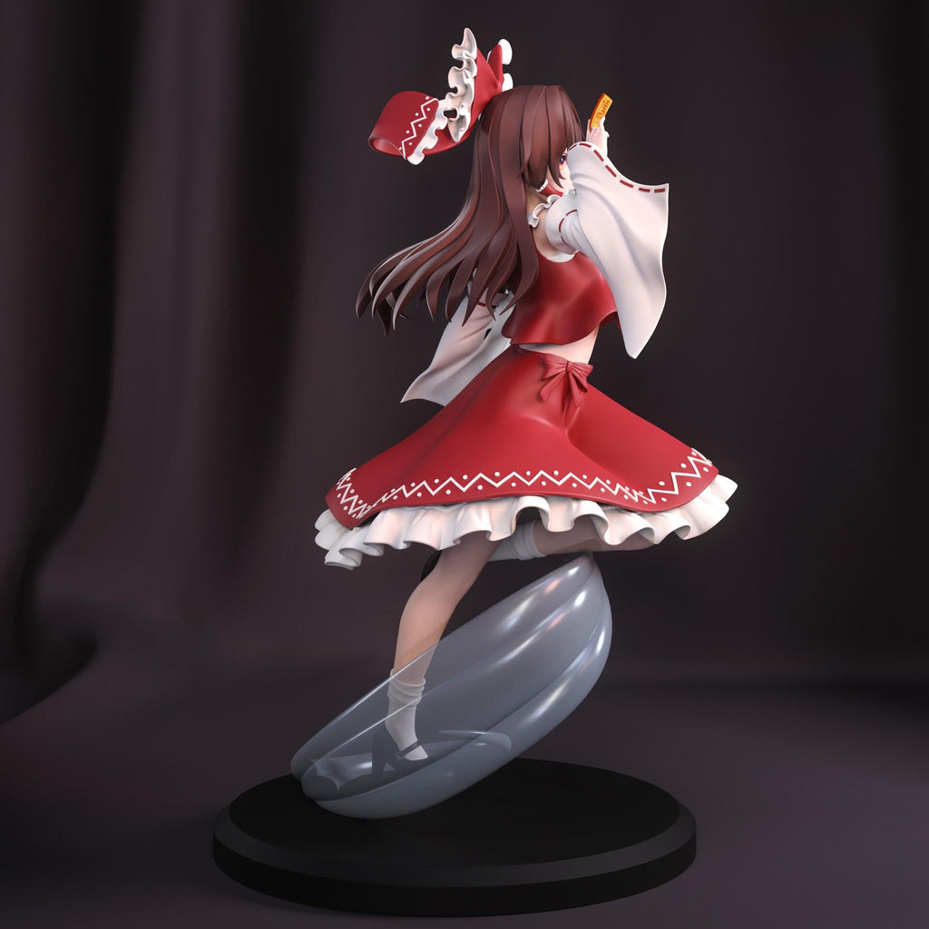 Reimu Hakurei Figure, Resin Statue, Hand Painted Collectible, 21.9 cm (8.62 in)