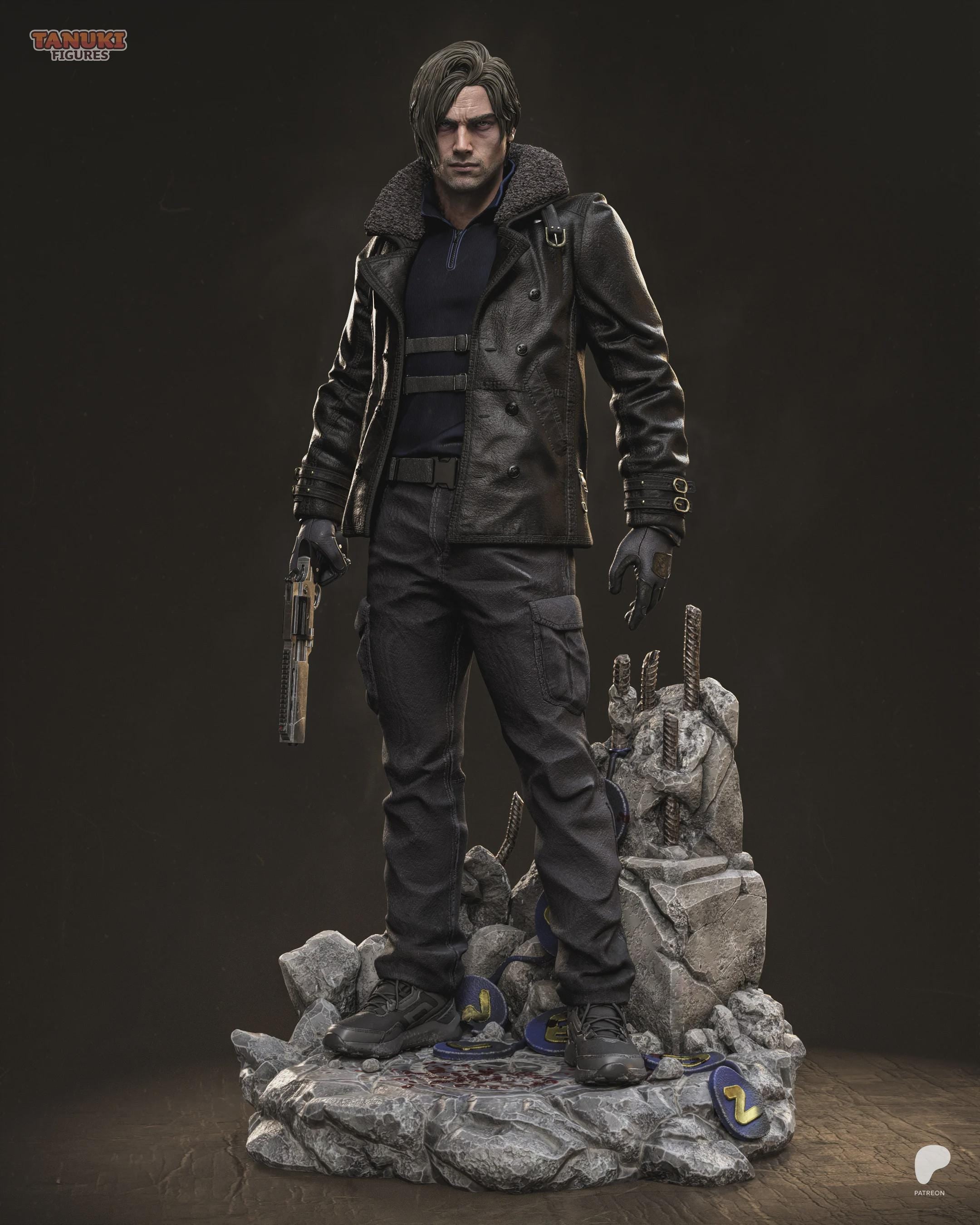 Leon S Kennedy Figure, Resin Statue, Hand Painted, 30 cm (11.8 in)